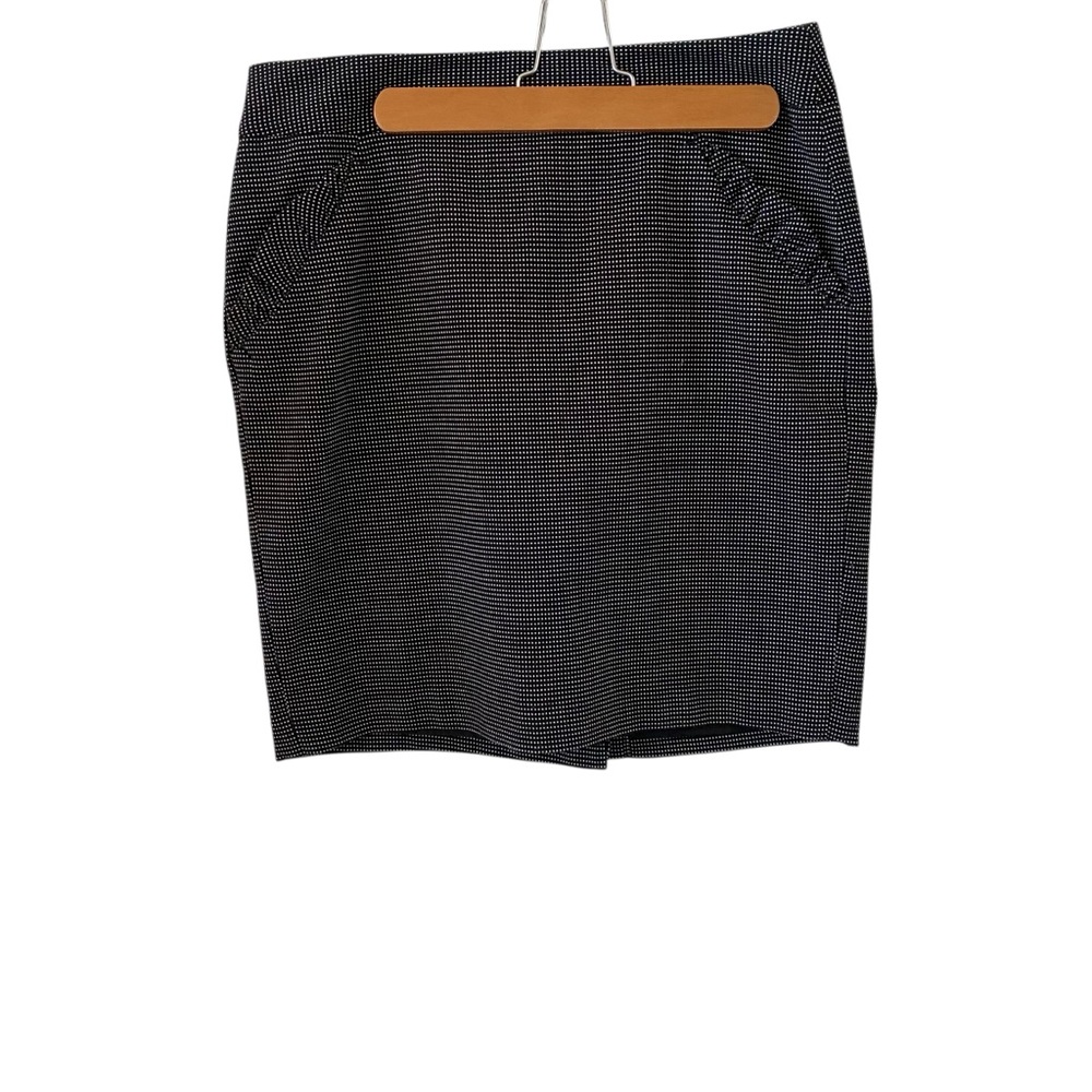 Ann Taylor Black White Dotted Pencil Skirt Size 8 Career Office Classic